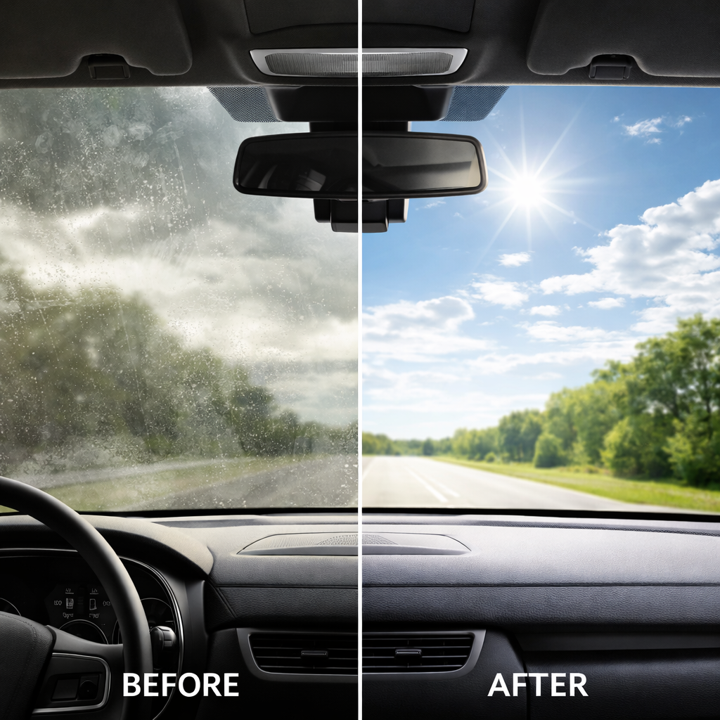 Glass Emulsion Windshield Cleaner – Rain Repellent & Anti-Fog Coating