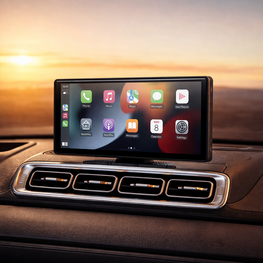 Wireless CarPlay & Android Auto Dashboard Display – Portable Touchscreen GPS & Backup Camera Support