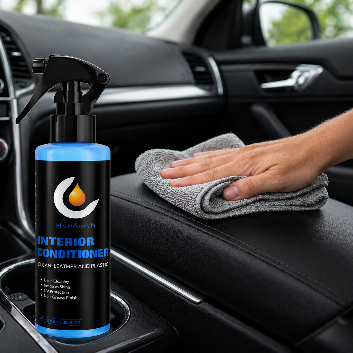 Interior Plastic & Leather Restorer – Clean, Shine & Protect