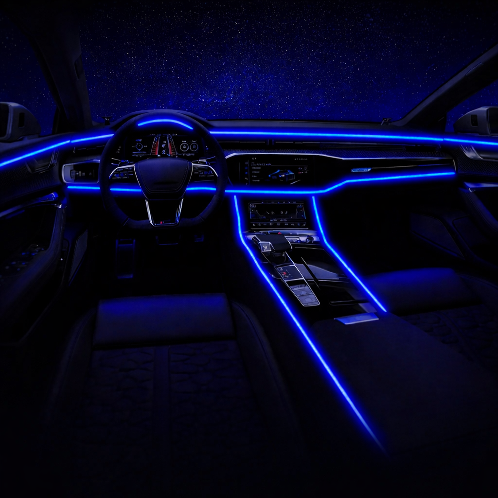 RGB Car Interior LED Light Kit – App Controlled Ambient Lighting